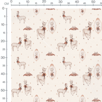 Tissu - Lamas avec rubans sur beige
