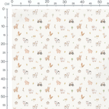 Tissu - Animaux de ferme sur blanc
