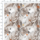 Tissu - Oiseaux et feuillages exotiques