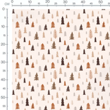 Tissu - Sapins marron et beige