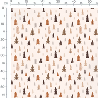 Tissu - Sapins marron et beige