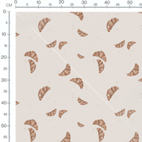Tissu - Croissants bruns et taches grises