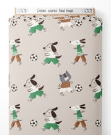 Tissu - Chiens colorés sur fond beige
