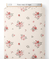 Tissu - Roses roses et rouges