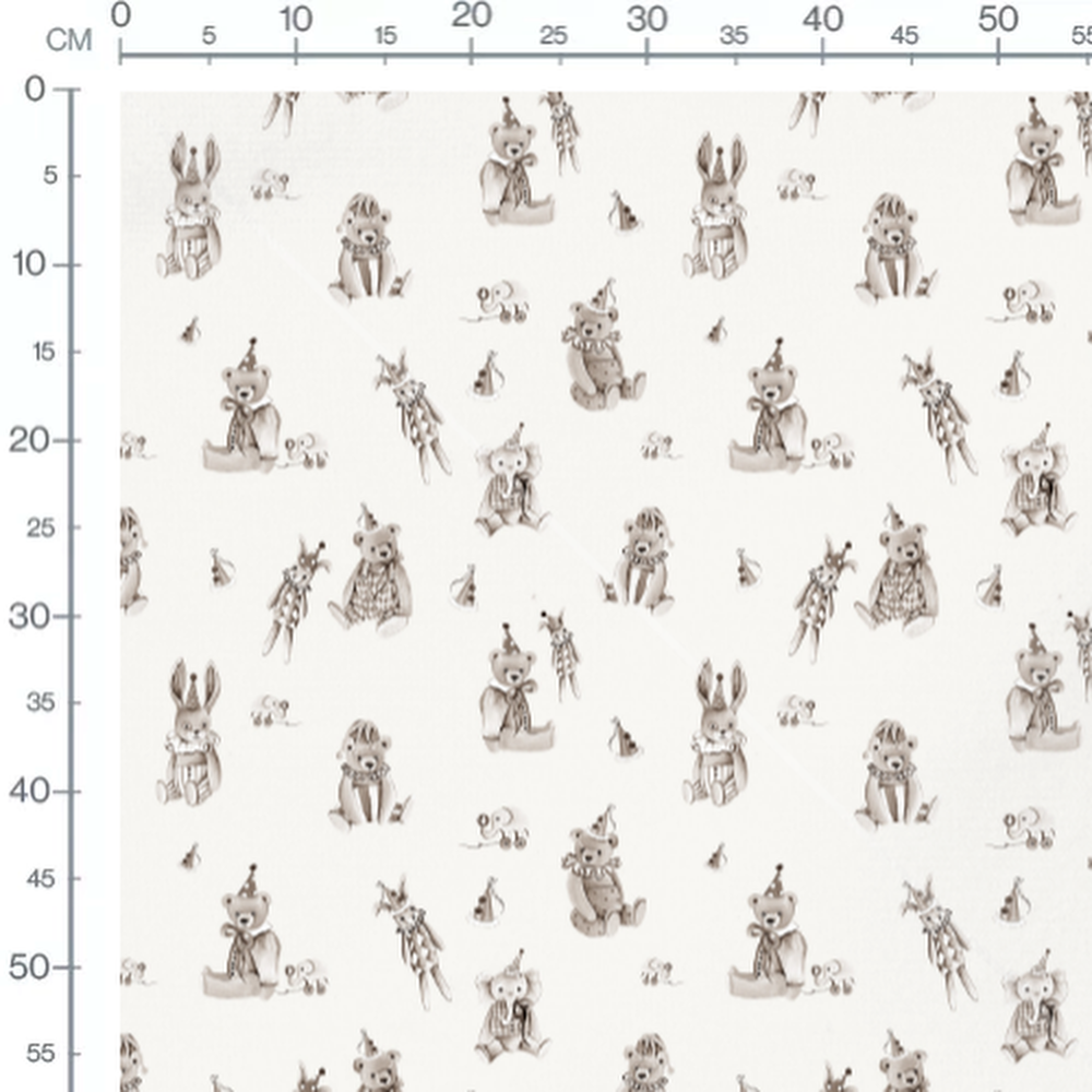 Tissu - Peluches marron en fête