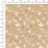 Tissu - Fleurs roses et blanches légères 2