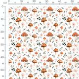 Tissu - Fleurs beige sur brun