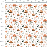 Tissu - Fleurs beige sur brun
