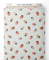 Tissu - Fraises pastel sur fond clair