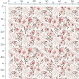 Tissu - Fleurs roses sur crème 2