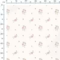 Tissu - Bouquets roses sur fond clair