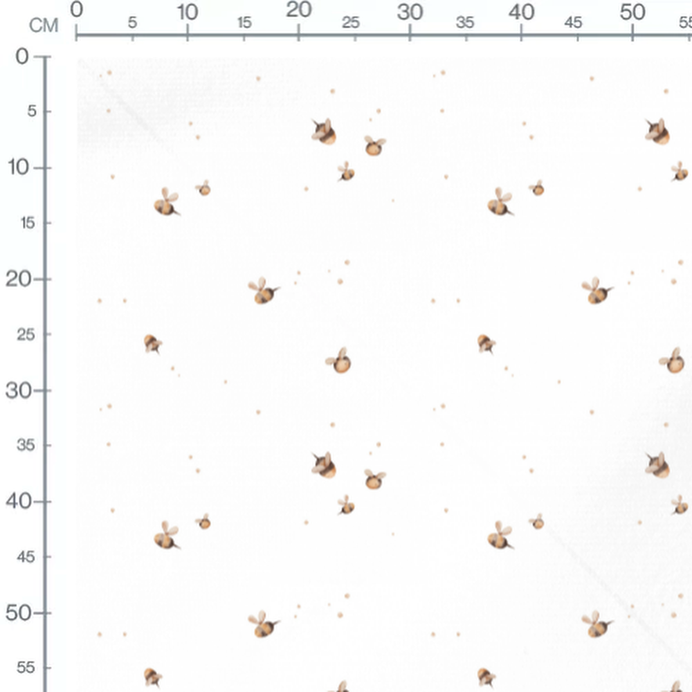 Tissu - Abeilles marron et beige doux