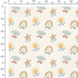 Tissu - Étoiles et sourires colorés