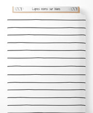 Tissu - Lignes noires sur blanc