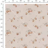 Tissu - Poires sur fond beige