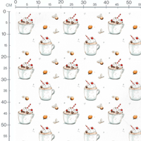Tissu - tasse chocolat chaud gourmand