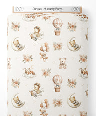 Tissu - Oursons et montgolfières