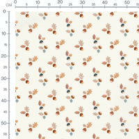 Tissu - Feuilles et étoiles beige