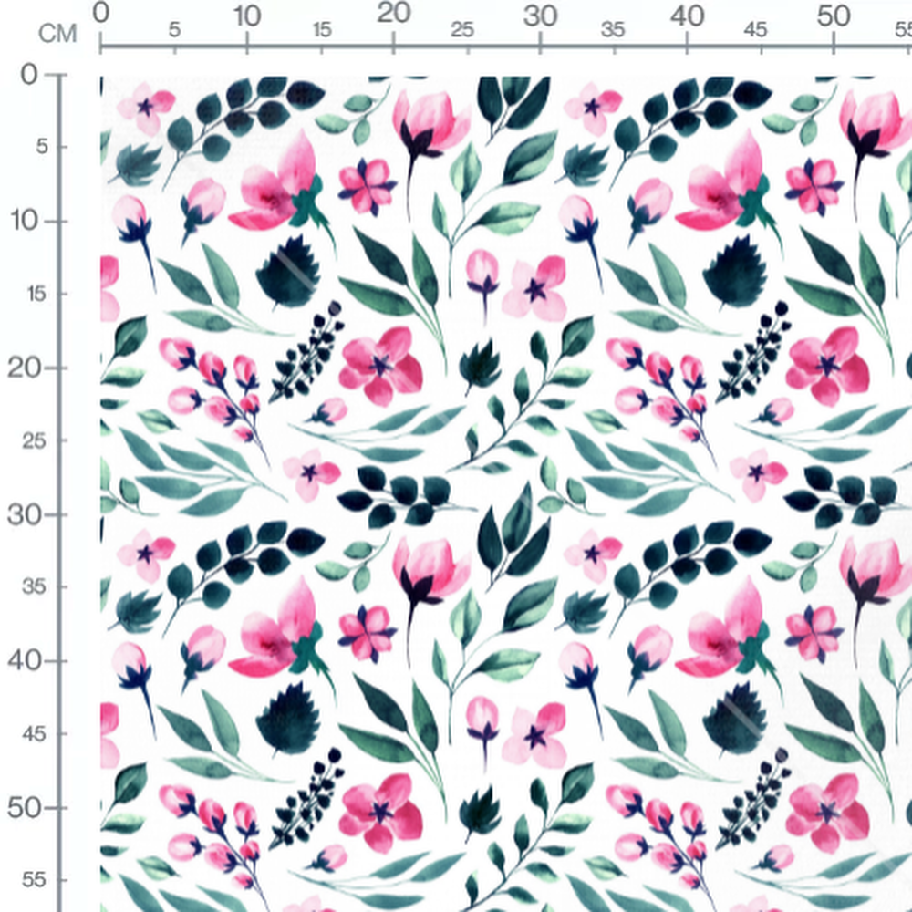 Tissu - Variété de fleurs aquarelle