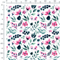Tissu - Variété de fleurs aquarelle