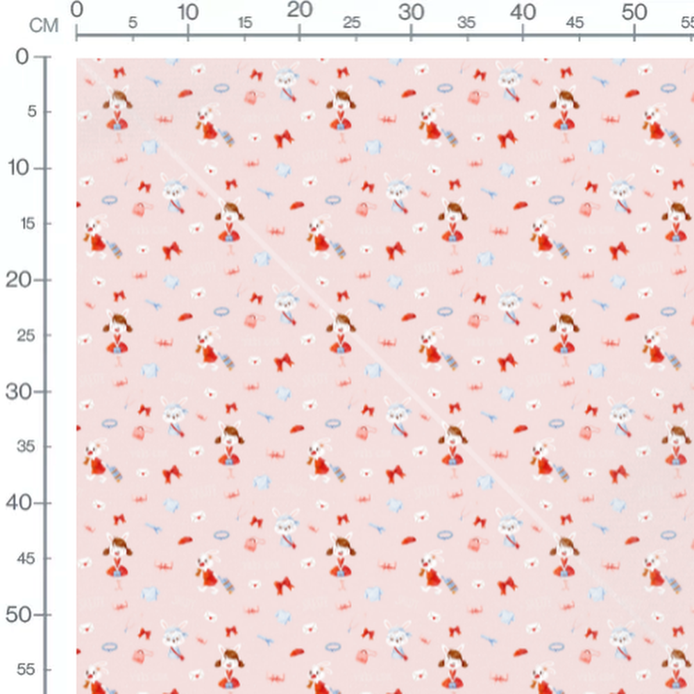 Tissu - Lapins et accessoires rouges