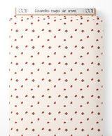 Tissu - Coccinelles rouges sur crème
