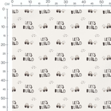 Tissu - Engins et texte noir
