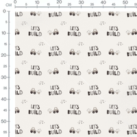 Tissu - Engins et texte noir