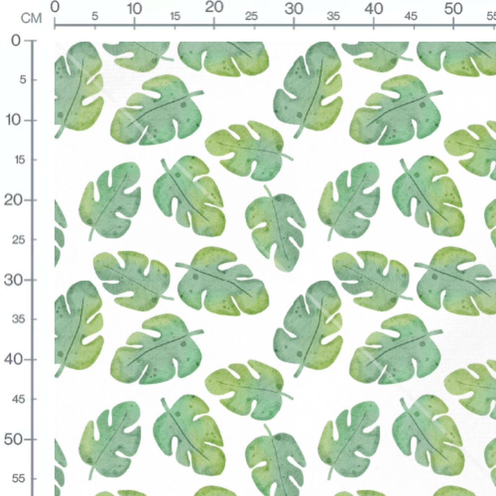 Tissu - Feuilles de monstera variées