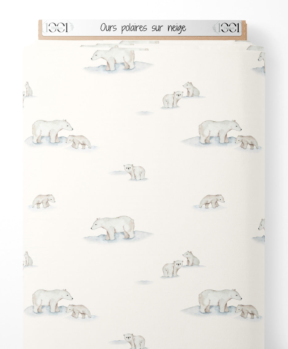 Tissu - Ours polaires sur neige