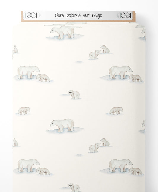 Tissu - Ours polaires sur neige