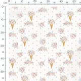 Tissu - Bouquets floraux en cornets