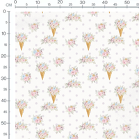 Tissu - Bouquets floraux en cornets