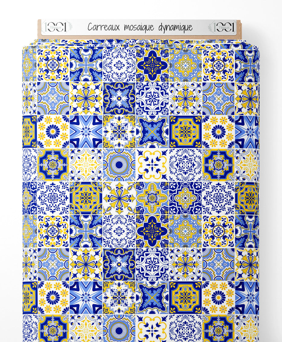 Tissu - Carreaux mosaïque dynamique
