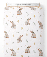 Tissu - Lapins et poussins festifs