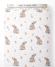 Tissu - Lapins et poussins festifs