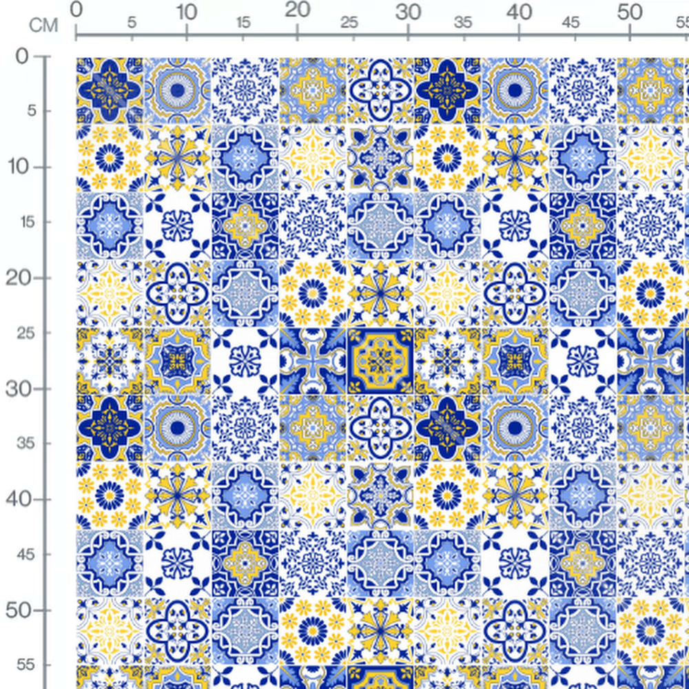 Tissu - Fleurs multicolores sur crème