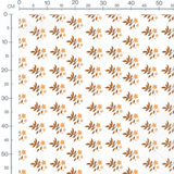 Tissu - Feuilles marron et étoiles claires