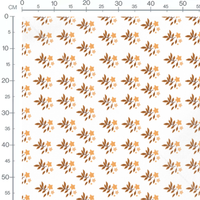 Tissu - Feuilles marron et étoiles claires