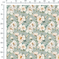 Tissu - Fleurs blanches et roses délicates