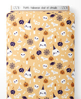 Tissu - Motifs Halloween chat et citrouille