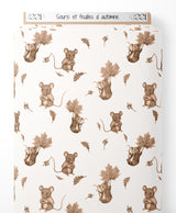 Tissu - Souris et feuilles d'automne