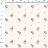 Tissu - Roses roses sur fond crème