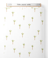 Tissu - Petites pousses vertes