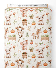 Tissu - Mignons animaux et légumes
