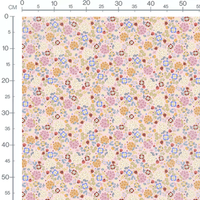 Tissu - Fleurs douces sur rose pâle