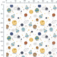 Tissu - Astronautes et planètes joyeuses
