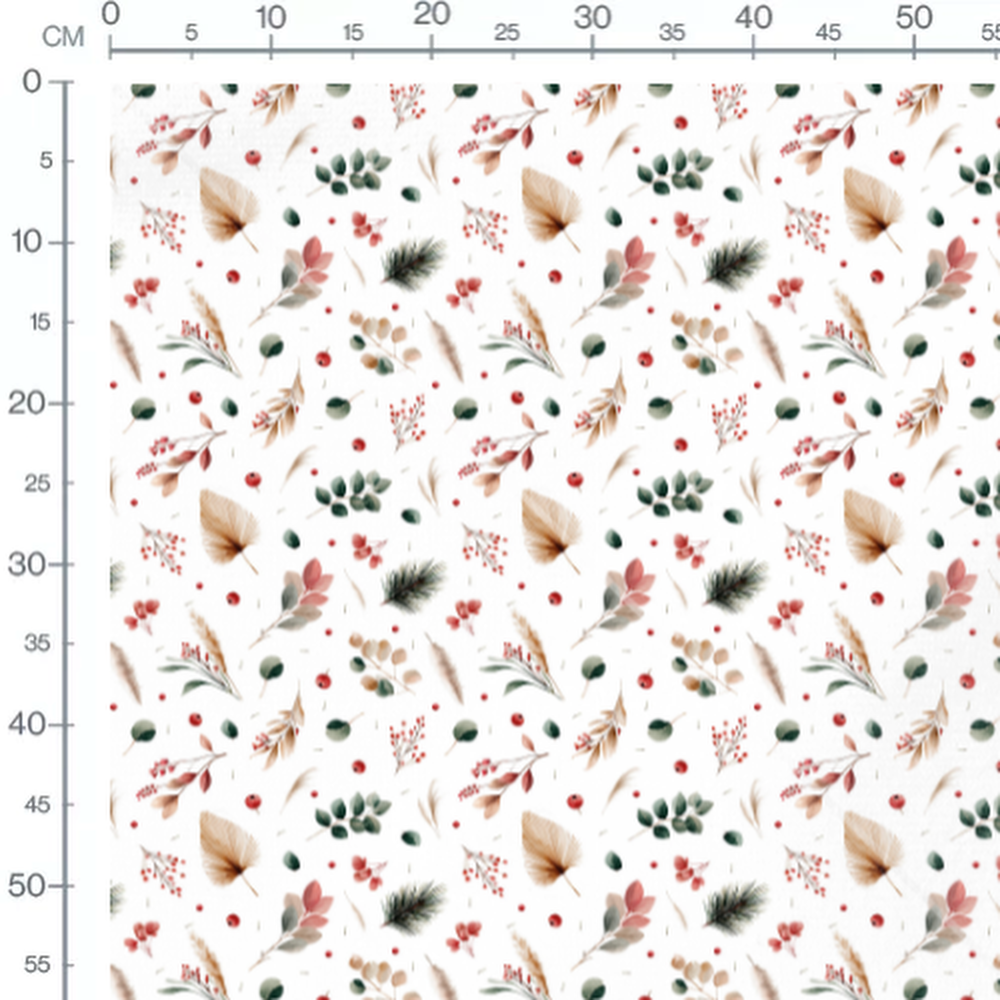 Tissu - Branches et herbes automnales