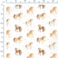Tissu - Chevaux et étoiles dorées