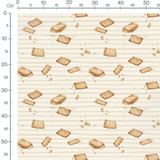 Tissu - Biscuits rectangulaires sur crème